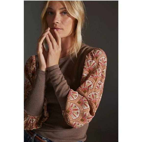 Anthropologie | Blank London | Boho Long Sleeve Lurex Blouse Size M Medium - Picture 2 of 14